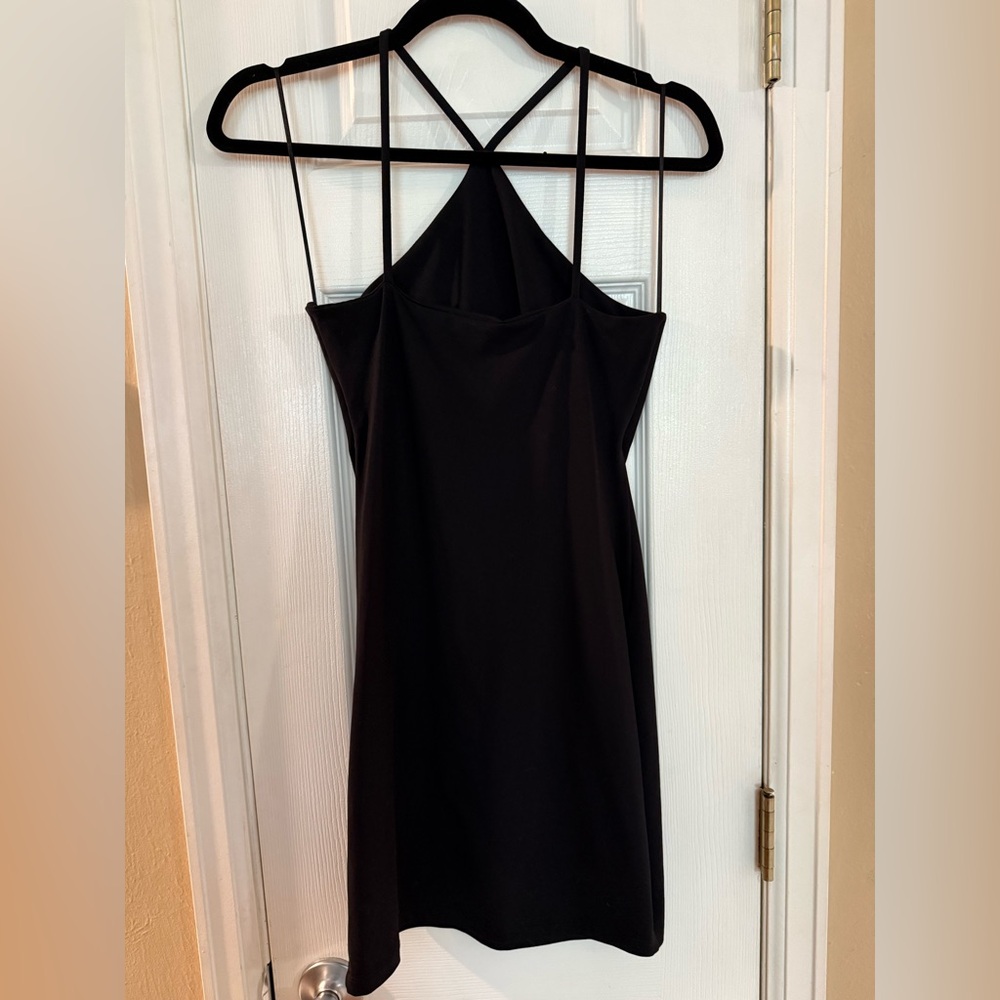 NWOT Susana Monaco Racer Neck Mini Dress in Black size small - Picture 2 of 2